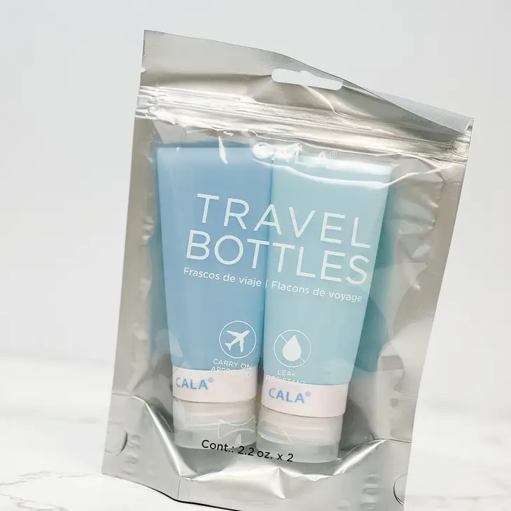 Blue TSA-Approved Silicone Travel Bottle Set of 2